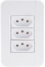 Conjunto 4x2 com 3 Tomadas 2P+T 20 A 250 V Tramontina Tablet Branco Conjunto 4x2 com 3 Tomadas 2P+T 20 A 250 V Tramontina Tablet Branco