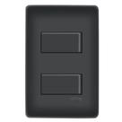 Conjunto 4x2 Fame Habitat Black - 2 Interruptores Simples Distanciados 10A~250V