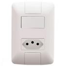 Conjunto 4X2 Interruptor Simples 6 250V Tomada 2Pt 20 250V