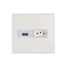 Conjunto 4x4 2 Módulo USB+ Tomada 10A Tramontina Liz Branco