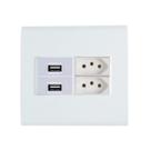 Conjunto 4x4 2 Saída Usb 2 Tomada 10A Branco Liz Tramontina