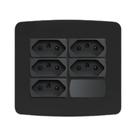 Conjunto 4x4 5 Tomadas 20A Preto Miluz Schneider S3B70351