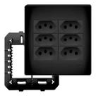 Conjunto 4x4 Com 6 Tomadas 10a Fame Habitat Black Fosco