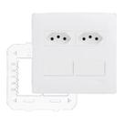 Conjunto 4x4 Tomada Dupla 20a + 2 Interruptor Simples Branco