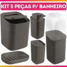 Conjunto 5 Acessórios De Banheiro Kit Completo Porta Escova De Dente Algodão Sabonete Saboneteira Lixeira Conjunto 5 Acessórios De Banheiro Kit Completo Porta Escova De Dente Algodão Sabonete Saboneteira Lixeira