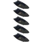 Conjunto 5 Barcas para Sushi Comida Japonesa Oriental Pretos Uno Coza Plástico 27,5x13cm