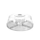 Conjunto 5 em 1 Elegance Saladeira Boleira Petisqueira Prato P/ Bolo Suporte Tampa Acrílico