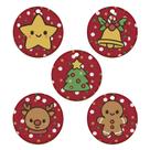 Conjunto 5 Enfeites de Natal em MDF Ornamentações para Árvore e Decoração