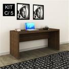 Conjunto 5 Escrivaninhas Me4109 163cm Nogal