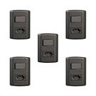 Conjunto 5 Interruptores 1 Tecla e Tomada 20A Modular Preto Bivolt Pluzie Conjunto 5 Interruptores 1 Tecla e Tomada 20A Modular Preto Bivolt Pluzie
