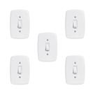 Conjunto 5 Interruptores de 1 Tecla Simples com Placa 4x2