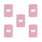 Conjunto 5 Interruptores Simples Modular Placa 4x2 Rosa Pluzie Conjunto 5 Interruptores Simples Modular Placa 4x2 Rosa Pluzie