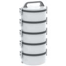 Conjunto 5 Marmitas Térmicas Marmitex Termoprato Tekcor 1,5L Soprano Cinza Conjunto 5 Marmitas Térmicas Marmitex Termoprato Tekcor 1,5L Soprano Cinza