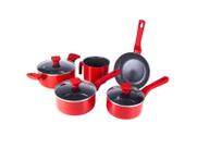 Conjunto 5 Panelas Alumínio Indução Pratic Cook Red Mimo