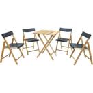 Conjunto 5 Peças Mesa e Cadeiras Dobráveis Potenza Preto - Tramontina