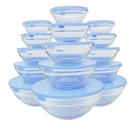 Conjunto 5 peças vidro c/ tampa colorido cozinha - envio 24h