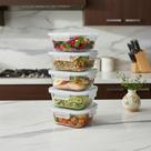 Conjunto 5 Potes Hermético De Vidro Quadrado 520ml Kit Jogo Vidro