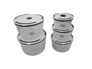 Conjunto 5 Potes Herméticos de Plástico Com Tampa
