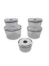 Conjunto 5 Potes Herméticos de Plástico Com Tampa Conjunto 5 Potes Herméticos de Plástico Com Tampa