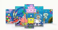 Conjunto 5 Quadros Bob Esponja" Conjunto 5 Quadros Bob Esponja"