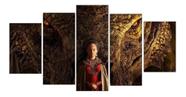 Conjunto 5 Quadros Casa Dos Dragões House Of Dragons Quadro Mosaico Netflix"