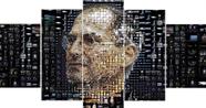 Conjunto 5 Quadros Celebridade Steve Jobs Face Tipografia"