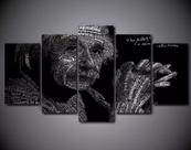 Conjunto 5 Quadros Ciência Albert Ainstein"