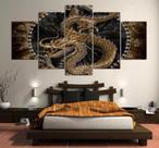 Conjunto 5 Quadros Dragao Chines"