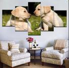 Conjunto 5 Quadros Filhotes De Cão"