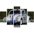 Conjunto 5 Quadros Fusca Branco" Conjunto 5 Quadros Fusca Branco"