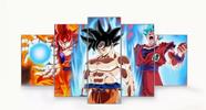 Conjunto 5 Quadros Goku Transformações"
