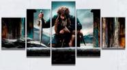 Conjunto 5 Quadros Hobbit Senhor Do Aneis"