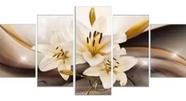 Conjunto 5 Quadros Lirios Flores" Conjunto 5 Quadros Lirios Flores"