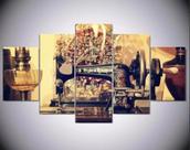 Conjunto 5 Quadros Maquina De Costura"