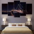 Conjunto 5 Quadros Ponte Do Brooklyn" Conjunto 5 Quadros Ponte Do Brooklyn"