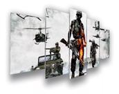 Conjunto 5 Quadros Soldados Battle Battlefield" Conjunto 5 Quadros Soldados Battle Battlefield"