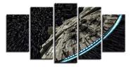 Conjunto 5 Quadros Star Wars Nave"