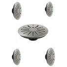 conjunto 5 ralos Fundo Inox Piscina Alvenaria Cano 50 Anti Turbilhão