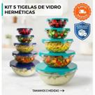 Conjunto 5 Tigelas Vidro Com Tampa Hermética 150-900ml Pote Redondo Freezer Forno Microondas Conjunto 5 Tigelas Vidro Com Tampa Hermética 150-900ml Pote Redondo Freezer Forno Microondas