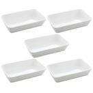 Conjunto 5 Travessas Refratários de Porcelana Branca 750ml B
