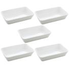 Conjunto 5 Travessas Refratários de Porcelana Branca 750ml Buffet Restaurante Línea Lyor