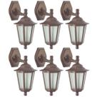 Conjunto 6 Arandelas Gregas Marrom Luminária de Parede Hall de Entrada Jardim Dital
