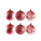 Conjunto 6 Bolas de Natal Rosê Prime Texturas Mistas 5cm Glitter, Brilho e Fosca Conjunto 6 Bolas de Natal Rosê Prime Texturas Mistas 5cm Glitter, Brilho e Fosca