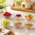 Conjunto 6 Bowl Cumbucas para Sobremesa Petisco Patês Caldo Redonda em Cristal Transparente Conjunto 6 Bowl Cumbucas para Sobremesa Petisco Patês Caldo Redonda em Cristal Transparente
