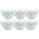 Conjunto 6 Bowls 500ml Porcelana Schmidt - Dec. Tereza 2347