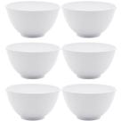 Conjunto 6 Bowls de Melamina Brancas Basic Lyor Cumbucas para Frutas Cereais Ingredientes