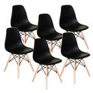Conjunto 6 Cadeiras Charles Eames Eiffel Preta