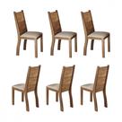 Conjunto 6 Cadeiras Napoli Imbuia Tecido Veludo Pastel Viero Conjunto 6 Cadeiras Napoli Imbuia Tecido Veludo Pastel Viero