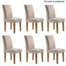 Conjunto 6 Cadeiras para Sala de Jantar Espanha Bege/Ypê Conjunto 6 Cadeiras para Sala de Jantar Espanha Bege/Ypê