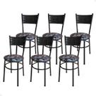 Conjunto 6 Cadeiras Pretas Para Cozinha Viena